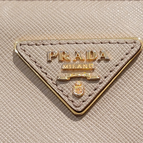 PRADA 2 Tone Saffiano Lux Double Zipper Tote - Picture 5 of 16